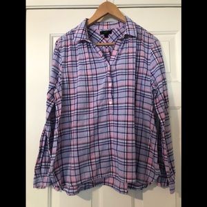 JCrew Popover Plaid Blouse-12